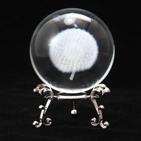 Crystal Ball Art Decoration – Romantic Gift & Tabletop Display Accent (Color: Dandelion, size: Silver)