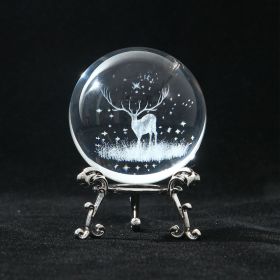 Crystal Ball Art Decoration – Romantic Gift & Tabletop Display Accent (Color: Deer, size: Silver)