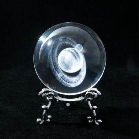 Crystal Ball Art Decoration – Romantic Gift & Tabletop Display Accent (Color: Saturn, size: Silver)
