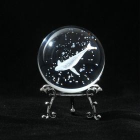 Crystal Ball Art Decoration – Romantic Gift & Tabletop Display Accent (Color: Whale, size: Silver)