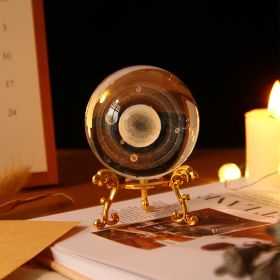 Crystal Ball Art Decoration – Romantic Gift & Tabletop Display Accent (Color: Saturn, size: Gold)