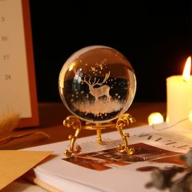 Crystal Ball Art Decoration – Romantic Gift & Tabletop Display Accent (Color: Deer, size: Gold)