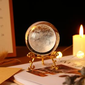 Crystal Ball Art Decoration – Romantic Gift & Tabletop Display Accent (Color: Moon, size: Gold)