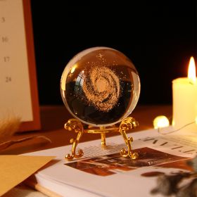 Crystal Ball Art Decoration – Romantic Gift & Tabletop Display Accent (Color: Milky Way, size: Gold)