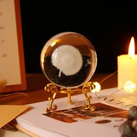 Crystal Ball Art Decoration – Romantic Gift & Tabletop Display Accent (Color: Dandelion, size: Gold)