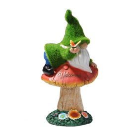 Gnome Night Solar Light – Fairy Garden Statue with Automatic Dusk Sensor (Emitting Color: D)