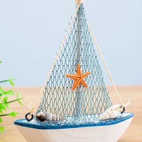 Boat Shaped Decorative Craft Accent – Nautical Tabletop Ornament (Style: Boat - Starfish)