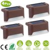4-Pack Solar Powered LED Step Lights – Outdoor IP55 Dusk to Dawn Fence Lights