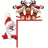 1pc Santa and Reindeer Christmas Door Corner Sign – Wooden Holiday Decor