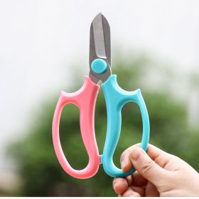Stainless Steel Floral Garden Shears with Ergonomic Handle (Color: Blue)