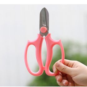 Stainless Steel Floral Garden Shears with Ergonomic Handle (Color: Pink)