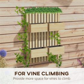 Wall-Mounted Garden Trellis Planter Box for Balcony (Color: as picture)