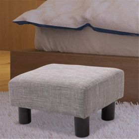 Beige Linen Foot Rest – Multi-Functional Ottoman Stool (Color: as picture)
