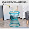 Boho Blue Outdoor Coffee Table – Geometric Steel Side Table