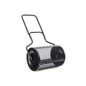 Heavy Duty Peat Moss Spreader with U-Shape Handle – 24" Compost Roller (Color: Black, Type: Garden Tools)