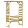 Outsunny Patio Garden Bench Arbor Arch with Pergola and Trellises – 3 Seat Wooden Outdoor Bench
