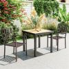 Set of 2 Outdoor Metal Dining Chairs – Stackable Steel Patio Chairs
