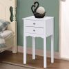 Vintage Side End Table with 2 Storage Drawers – MDF