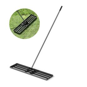 Lawn Leveling Rake with 67" Long Handle for Yard & Garden (Panel Size: 36 x 10 Inch, Color: Black)