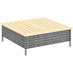 Outdoor Glass Top Patio Coffee Table with Umbrella Hole (Color: as picture)