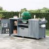 66.5" Outdoor Kitchen Island for Big Green Egg – Solid Wood Grill Cart with Stainless Steel Top