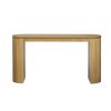 Curved Console Table with Vertical Stripe Base – Modern Accent Table
