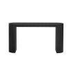 Curved Console Table with Vertical Stripe Base – Modern Accent Table