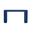 Curved Console Table with Vertical Stripe Base – Modern Accent Table