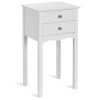 Vintage Side End Table with 2 Storage Drawers – MDF