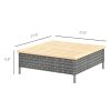 Outdoor Glass Top Patio Coffee Table with Umbrella Hole