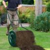 Heavy Duty Peat Moss Spreader with U-Shape Handle – 24" Compost Roller