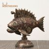 NORTHEUINS Retro Steampunk Black Whale Resin Figurine