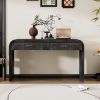 Retro Curved Console Table with 2 Drawers – Distressed Finish