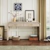 Retro Curved Console Table with 2 Drawers – Distressed Finish