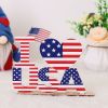 4th of July I Love USA Wooden Alphabet Ornament – Patriotic Tiered Tray Decor