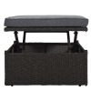 Outdoor Patio Rectangle Daybed with Retractable Canopy & Cushions