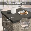 Rattan Rocking Chair Patio Set with Table – 3 Piece Wicker Outdoor Lounge Set