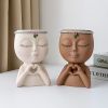 Women Face Statue Flower Pot Planter Vase – Indoor Outdoor Garden Decor