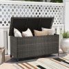 85 Gallon Indoor Outdoor PE Rattan Storage Deck Box with Wheels & Waterproof Liner