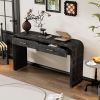 Retro Curved Console Table with 2 Drawers – Distressed Finish
