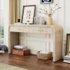 Retro Curved Console Table with 2 Drawers – Distressed Finish