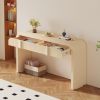 Modern Rounded Console Table with 2 Grooved Drawers – Glossy Finish