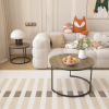 Nesting Coffee Table Set of 2 – 27.6" Round Industrial Wood & Metal