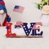 4th of July I Love USA Wooden Alphabet Ornament – Patriotic Tiered Tray Decor