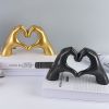 Nordic Heart Gesture Resin Sculpture – Abstract Hand Love Statue Decor