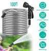 Garden Watering Kit with Metal Hose and 7-Pattern Nozzle
