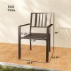 Set of 2 Outdoor Metal Dining Chairs – Stackable Steel Patio Chairs