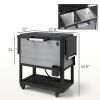 104-Quart Cooler Cart with Storage Shelves & Bottle Opener – Outdoor Patio Beverage Cooler