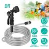 Garden Watering Kit with Metal Hose and 7-Pattern Nozzle