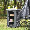 Folding Camping Storage Cabinet with 3 Shelves & Carry Bag